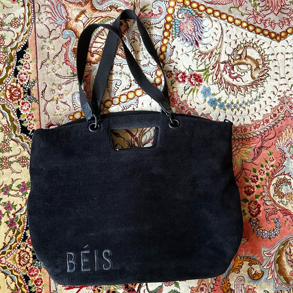 BEIS Women’s Black Terry Tote 100% Cotton